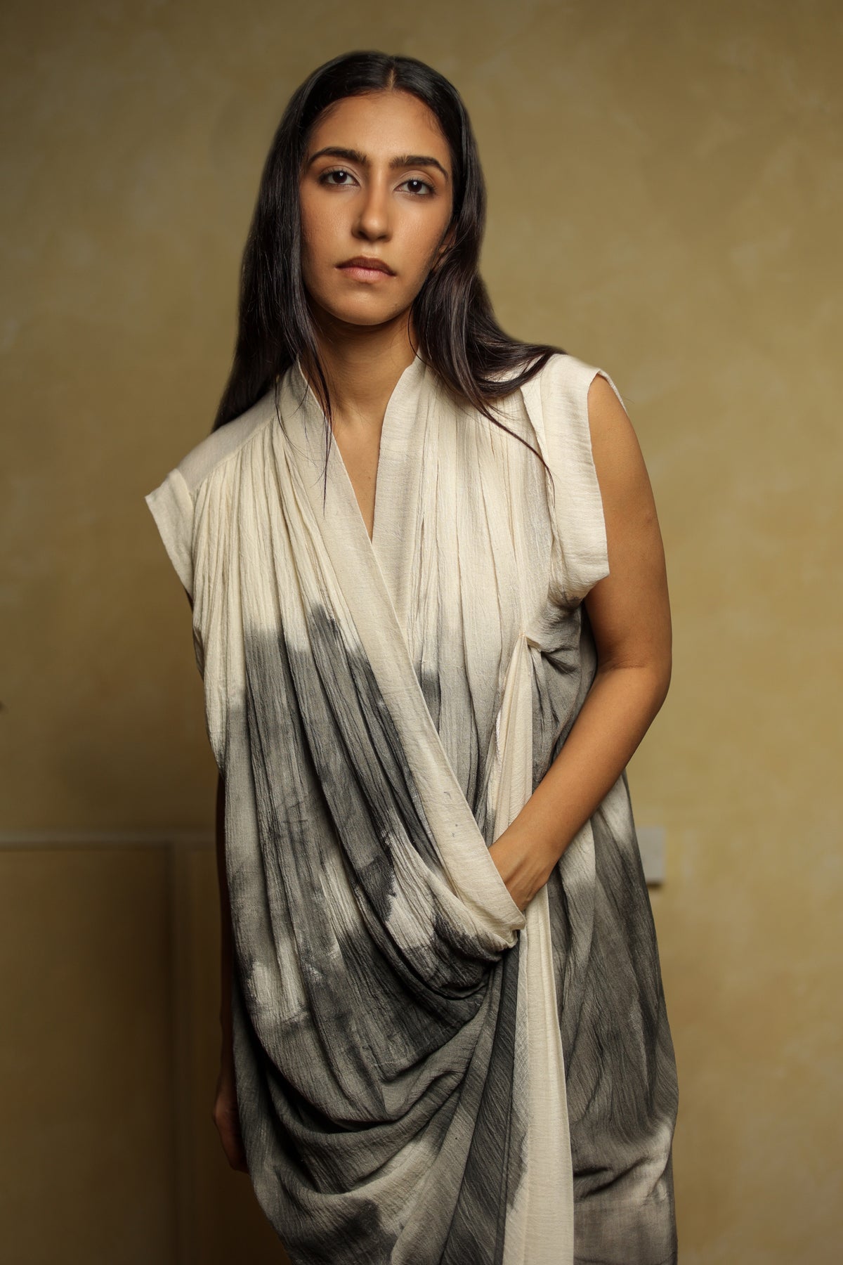 Tides of Charcoal Maxi Dress