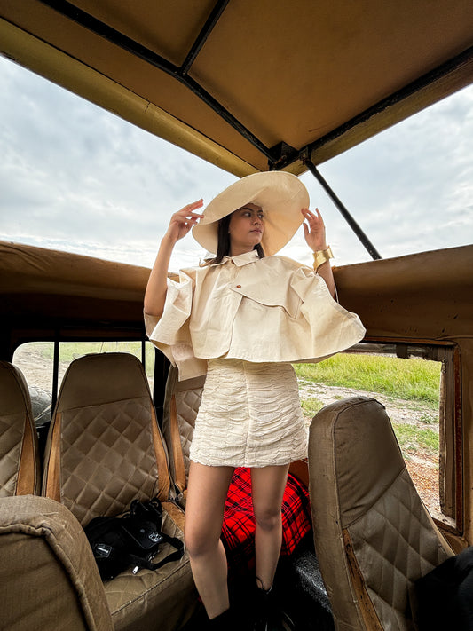 Collared Safari Poncho